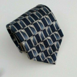 Beau Brummel Soho Tie 55.5 x 3.75 Blue Silver Geo